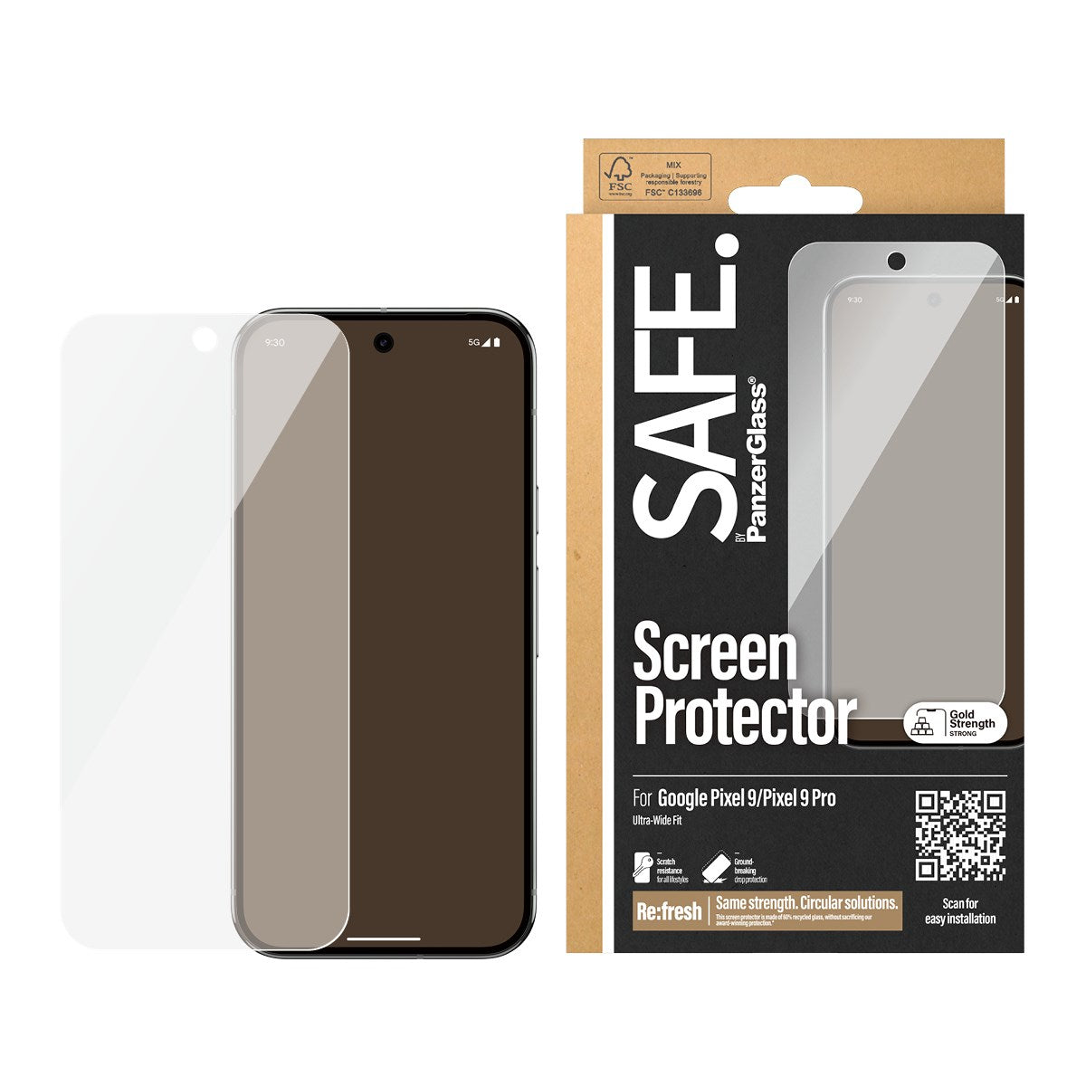 SAFE. by PanzerGlass® Screen Protector Google Pixel 9 | 9 Pro | Ultra-Wide Fit